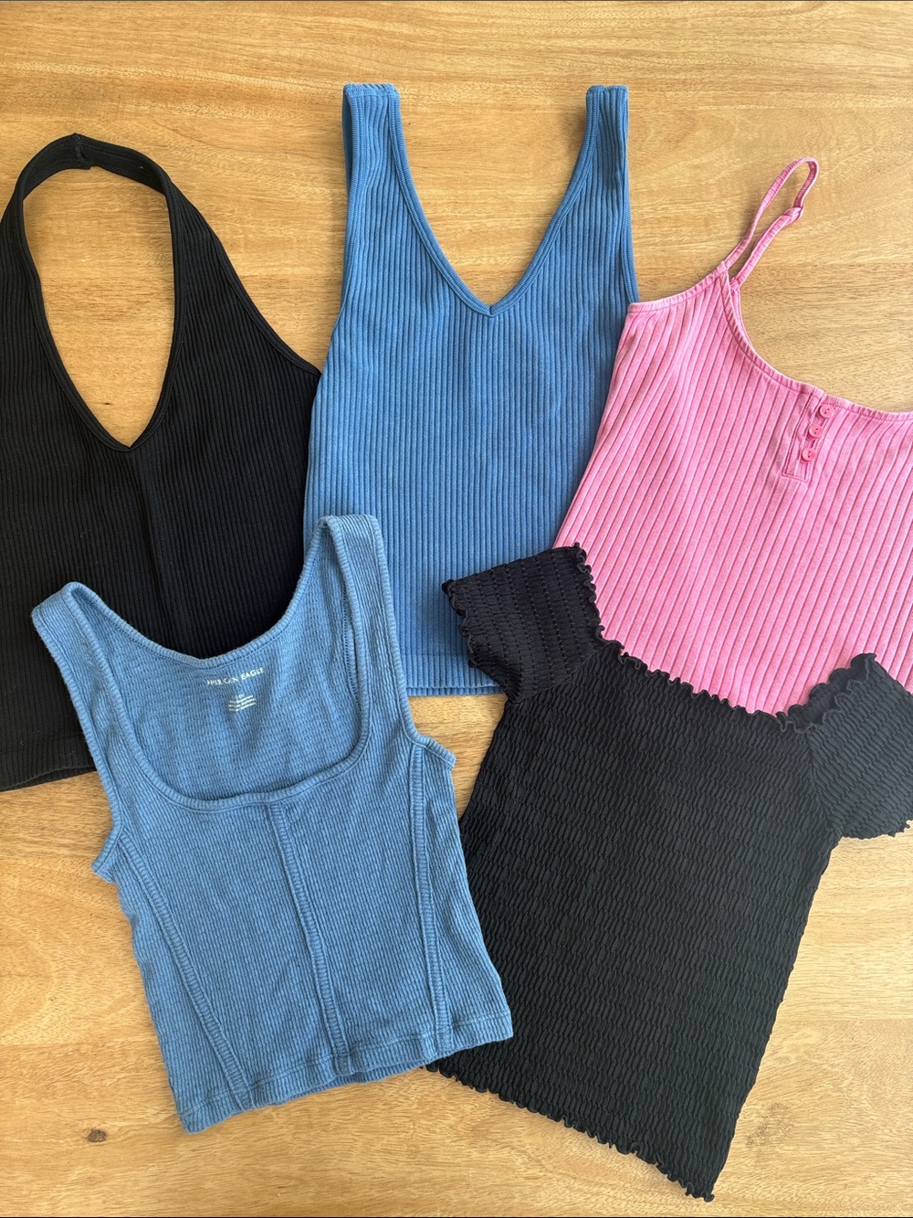5 Tank Top Bundle — Blue, Black, Pink